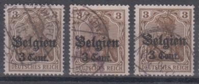 11 - Landespost in Belgien Nr. 11 alle Typen 