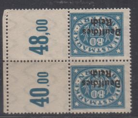 044 - Deutsches Reich Dienst Nr. 44 OR P RR1 mit Plattenfehler 