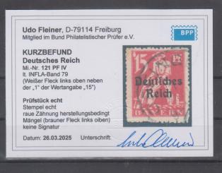 121 - Deutsches Reich Infla Nr. 121 IV 