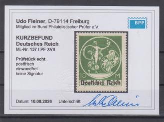 137 - Deutsches Reich Infla Nr. 137 XVII 