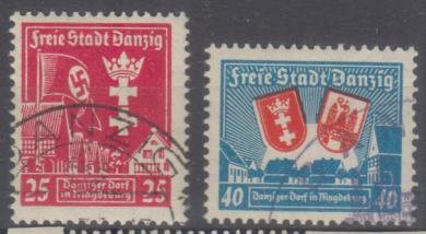 274 - Danzig Nr. 274y + 275x 