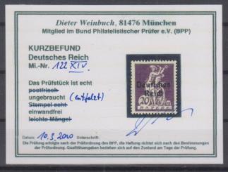122 - Deutsches Reich Infla Nr. 122 XIV 