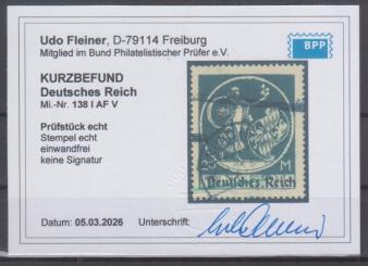 138 - Deutsches Reich Infla Nr. 138 AF V 