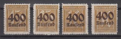 297 - Deutsches Reich Infla Nr. 297 - 300 