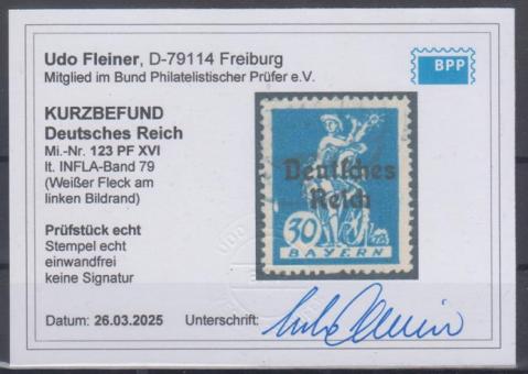 123 - Deutsches Reich Infla Nr. 123 XVI 