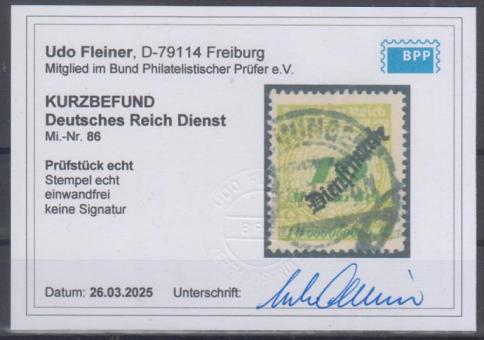 086 - Deutsches Reich Dienst Nr. 86 