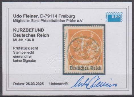 136 - Deutsches Reich Infla Nr. 136 II 