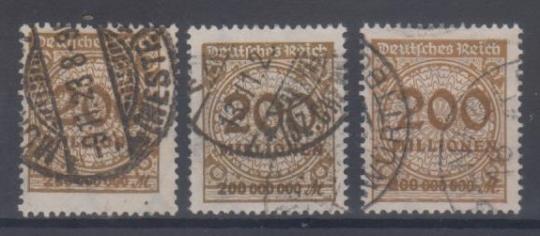 323 - Deutsches Reich Infla Nr. 323 Pa, Pb + Wa 