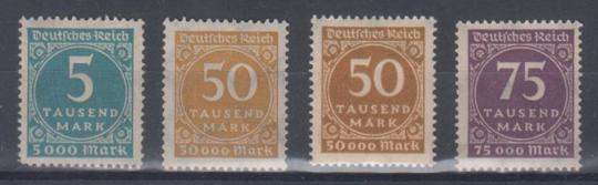 274 - Deutsches Reich Infla Nr. 274 - 276 mit Nr. 275 b 