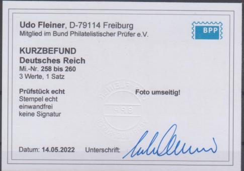 258 - Deutsches Reich Infla Nr. 258 - 260 