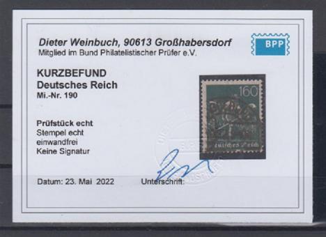 190 - Deutsches Reich Infla Nr. 190 