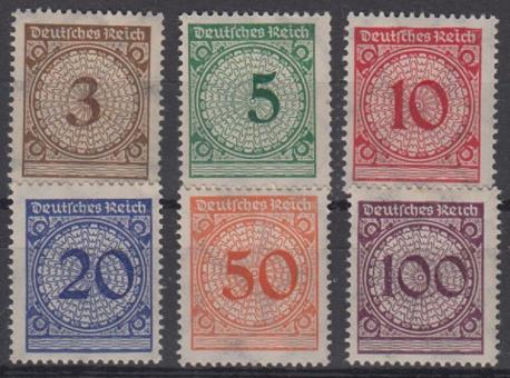 338 - Deutsches Reich Korbdeckel Nr. 338 - 343 