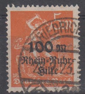258 - Deutsches Reich Infla Rhein-Ruhr-Hilfe Nr. 258 