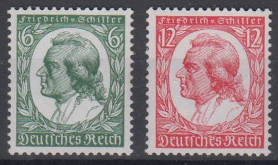 554 - Deutsches Reich Schiller Nr. 554 + 555 