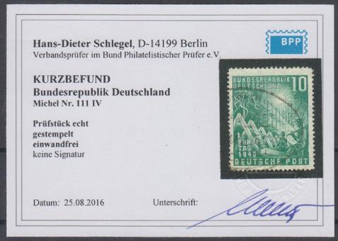 0111 - Bund Bundestag Nr. 111 IV 