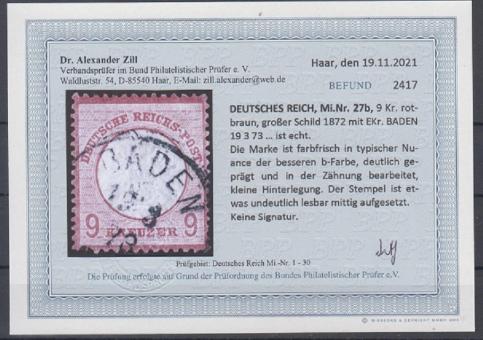 27 - Deutsches Reich Brustschilde Nr. 27 b 