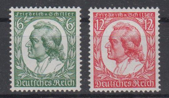 554 - Deutsches Reich Schiller Nr. 554 + 555 