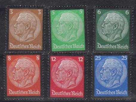 548 - Deutsches Reich Hindenburg Trauer Nr. 548 - 553 
