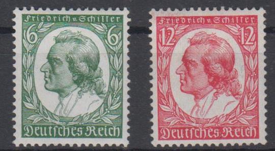 554 - Deutsches Reich Schiller Nr. 554 + 555 