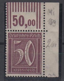 183 - Deutsches Reich Infla Nr. 183 b W OR 2'9'2 
