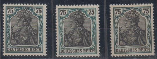 104 - Deutsches Reich Nr. 104 a, b, c 