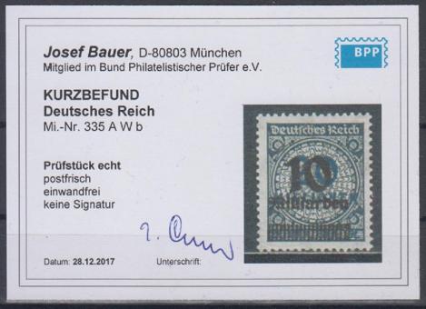 335 - Deutsches Reich Infla Nr. 335 A Wb 