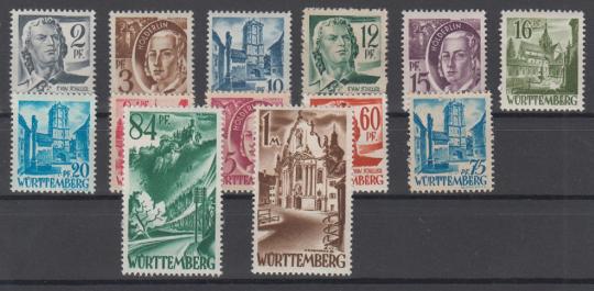 01 - Französische Zone Württemberg Nr. 1 - 13 