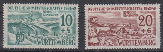 38 - Französische Zone Württemberg Nr. 38y + 39 y 