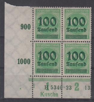 290 - Deutsches Reich Infla Nr. 290 HAN + DZ 