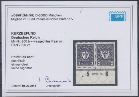 200 - Deutsches Reich Infla Nr. 200 b HAN 