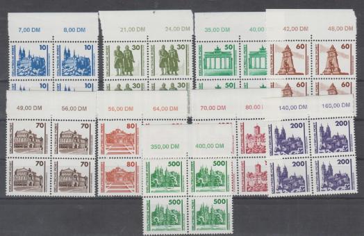 3344 - DDR Freimarken Bauwerke Nr. 3344 - 3352 