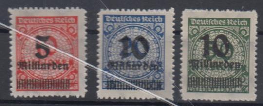 334 - Deutsches Reich Infla Nr. 334 B - 336 B 