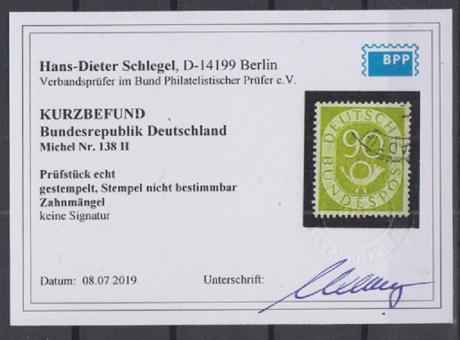 0138 - Bund Posthorn Nr. 138 II 