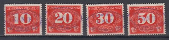 129 - Generalgouvernement Zustellmarken Nr. 1 - 4 