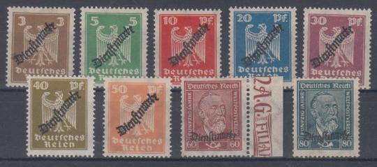 105 - Deutsches Reich Dienst Nr. 105 - 113 