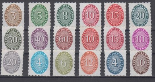 114 - Deutsches Reich Dienst Strohhüte Nr. 114 - 131 