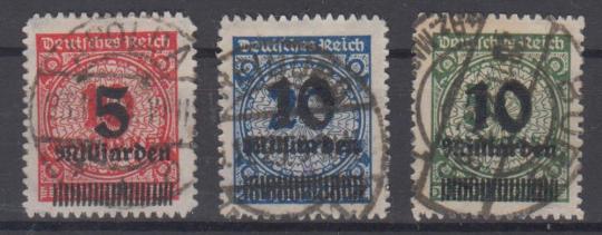 334 - Deutsches Reich Infla Nr. 334 B - 336 B 