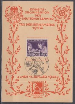 811 - Deutsches Reich Nr. 811 auf FDC-Gedenkblatt 