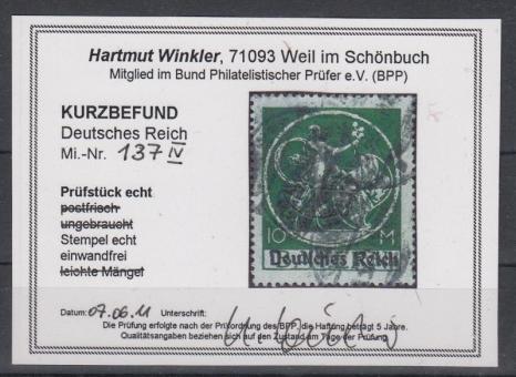 137 - Deutsches Reich Infla Nr. 137 IV 