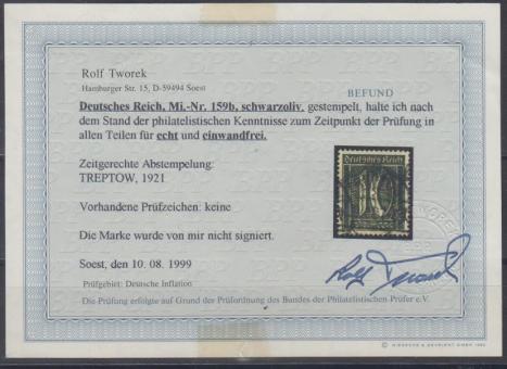 159 - Deutsches Reich Infla Nr. 159 b 