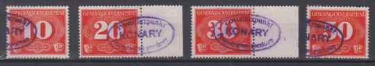129 - Generalgouvernement Zustellmarken  Nr. 1 - 4 