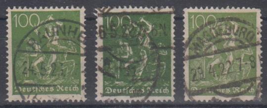 187 - Deutsches Reich Infla Nr. 187 a - c 