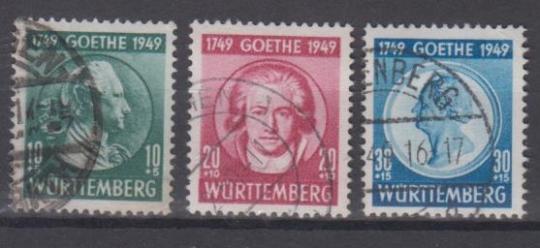 44 - Frz. Zone Württemberg Goethe Nr. 44 - 46 