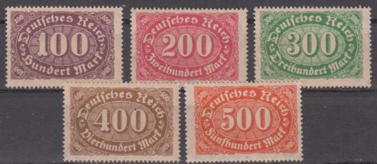 219 - Deutsches Reich Infla Nr. 219 - 223 