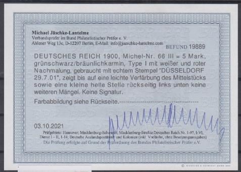 66 - Deutsches Reich Germania Nr. 66 III 