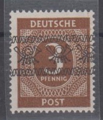111 - Bizone Bandaufdruck auf Ziffern Nr. II/I 