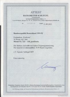 123 - Bund Posthorn Nr. 123 - 138 