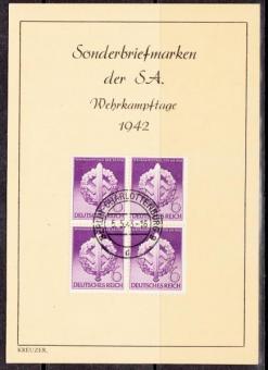 818 - Deutsches Reich Nr. 818 Gedenkblatt 