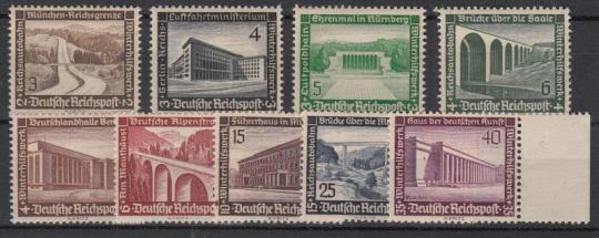 634 - Deutsches Reich Winterhilfe "Moderne Bauten" Nr. 634-641 