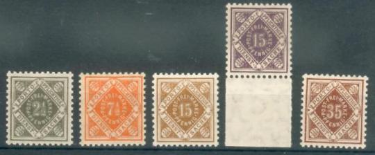 D 119 - Württemberg Dienst Nr 119 - 121, 131 + 132 